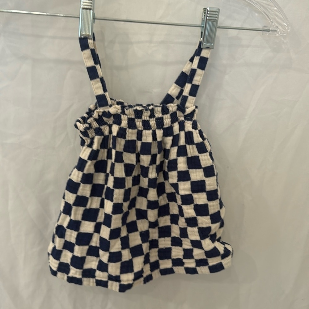 Hanna Andersson Toddler Girls checkered Cotton Dress Size 2t 85cm romper